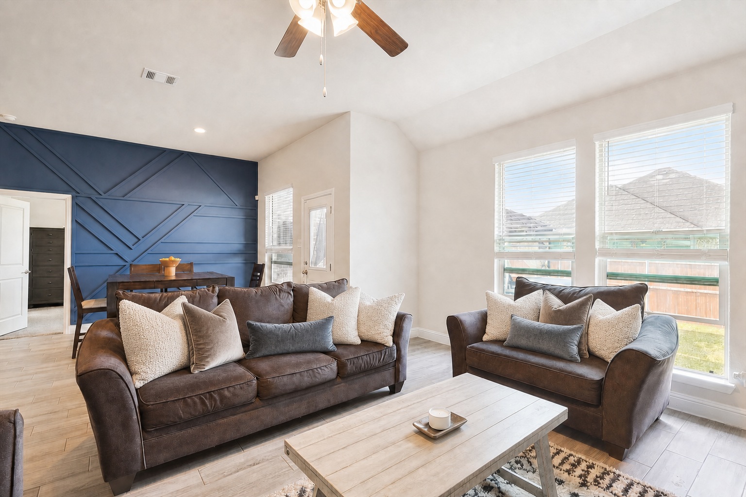 Living room with large windows and natural light